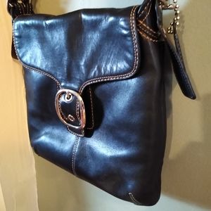 Black leather Coach purse